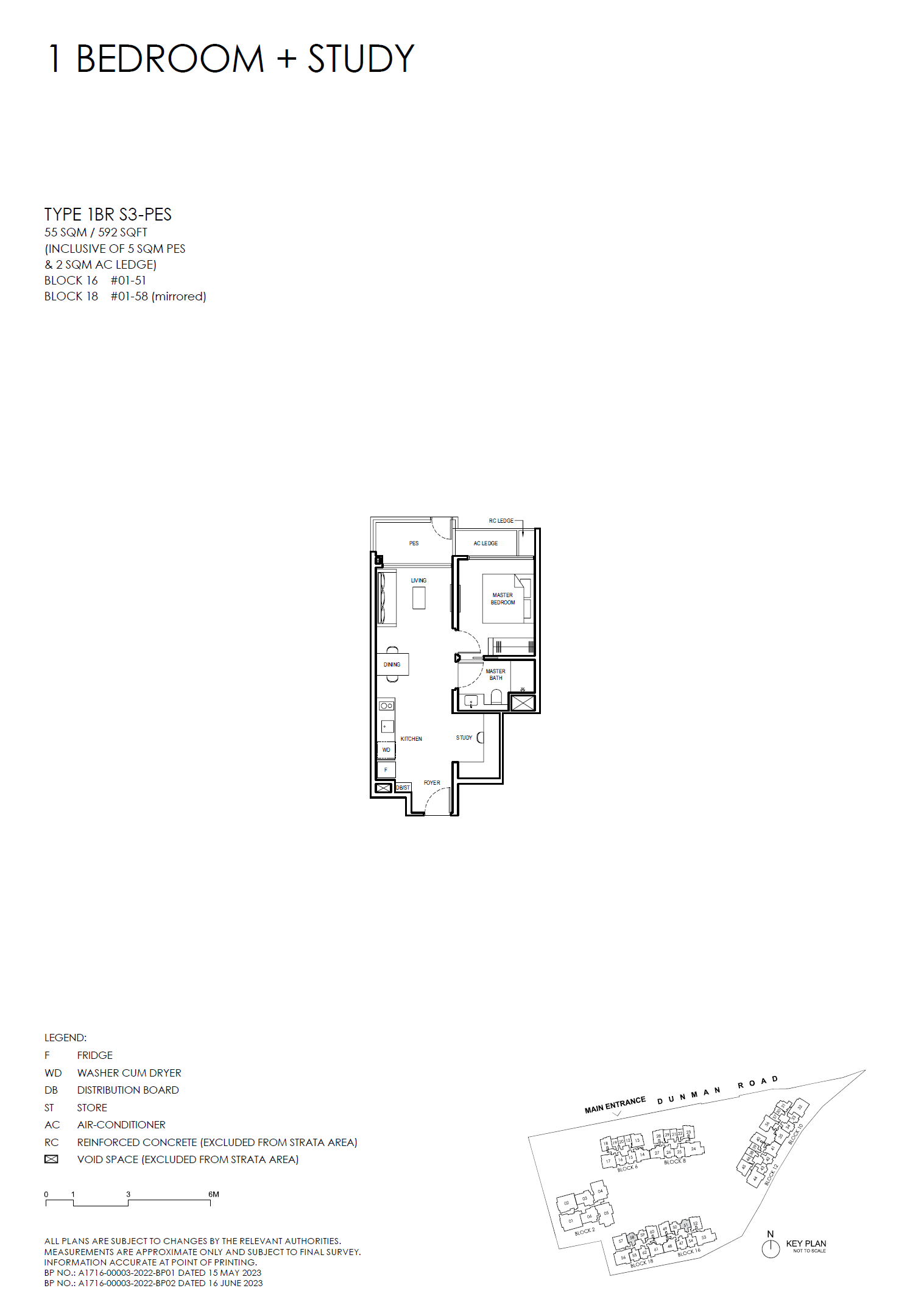 1BR S3-PES floor plan